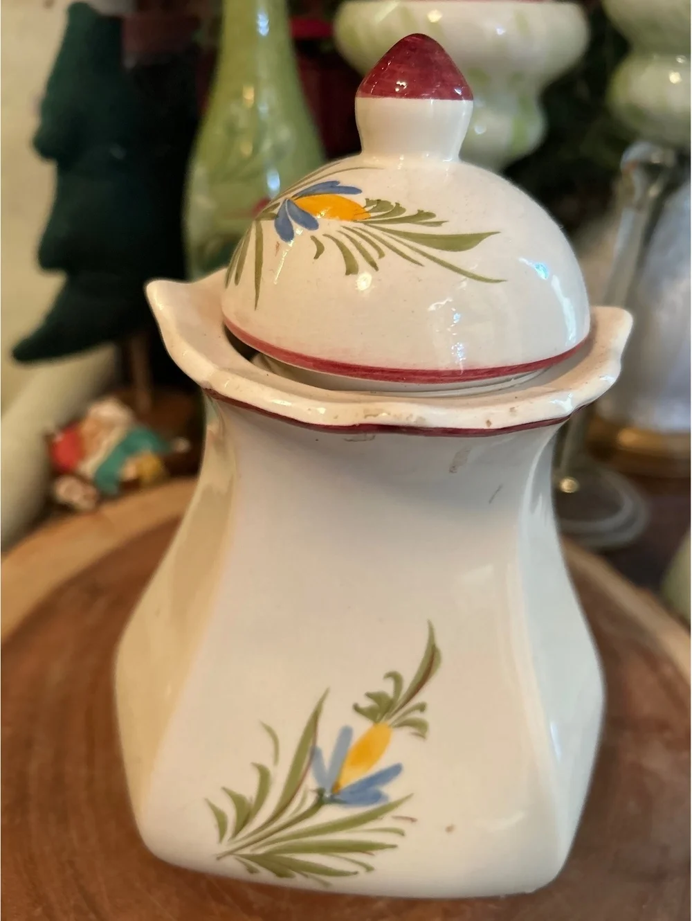 Vintage J.J. Willfra Hand-Painted Ceramic Rooster Cookie Jar with Lid
